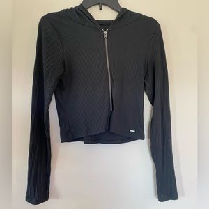 Hollister Black Zip Up Ribbed Jacket